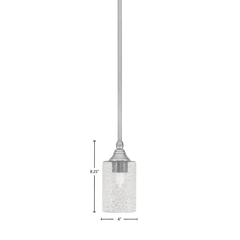 Mini-luminaire suspendu avec tige en verre de 4 po, Fumée