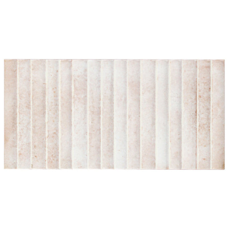 Curve Fluted 6X12 3D Glossy Ceramic Tile, White