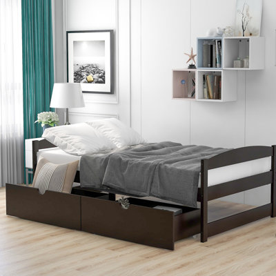 platform bed with two drawers