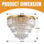   6-Light 20" Crystal Chandelier Gold Flush Mount Ceiling Light-567990637