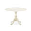 L'ensemble de table de salle à manger 3 pièces pour petits espaces comprend une table de salle à manger ronde avec Dropleaf et 2 chaises en bois, 42 po x 42 po, lin blanc-134473440-134473441