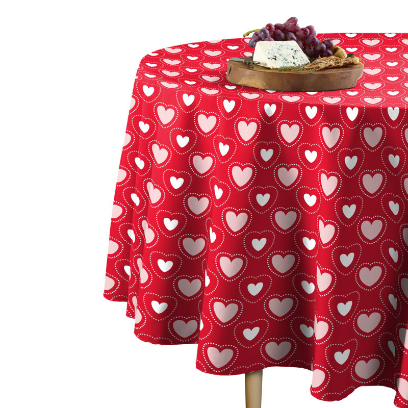 Sirois Hearts in Stitches Round Tablecloth, 70" x 70"