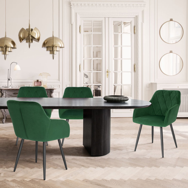 Alvion Upholstered Dining Chair, Dark Green
