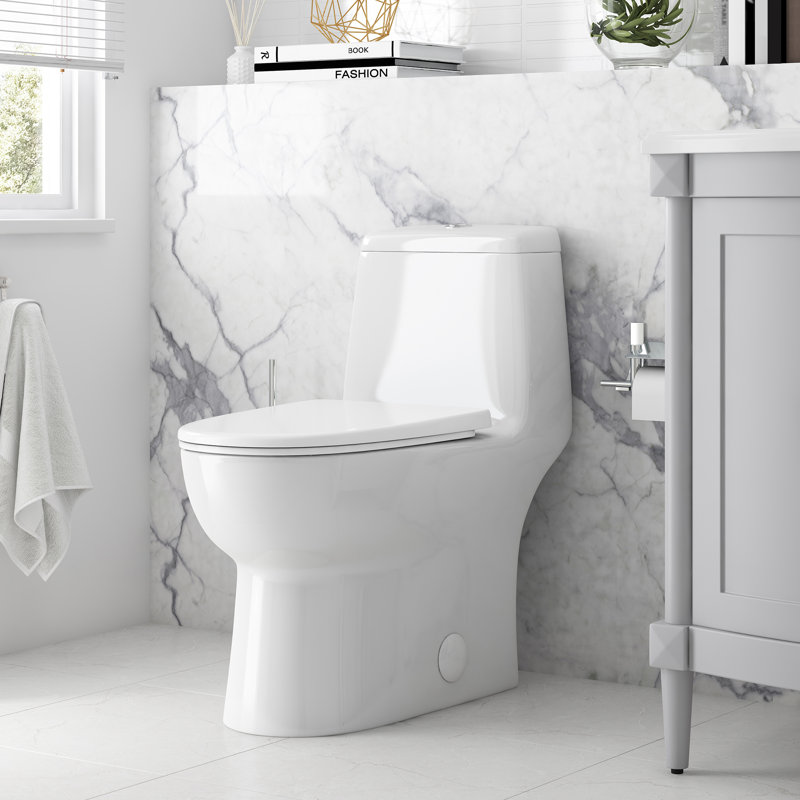 Jade One-Piece Dual Flush, Soft Close, Elongated Toilet in White