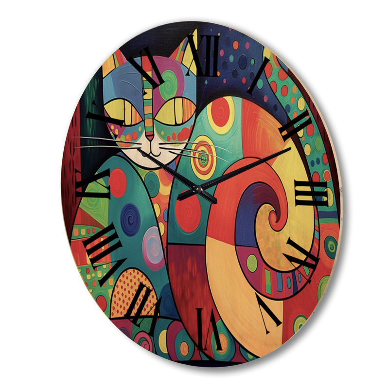Horloge murale en bois massif Alyshia, Très grand