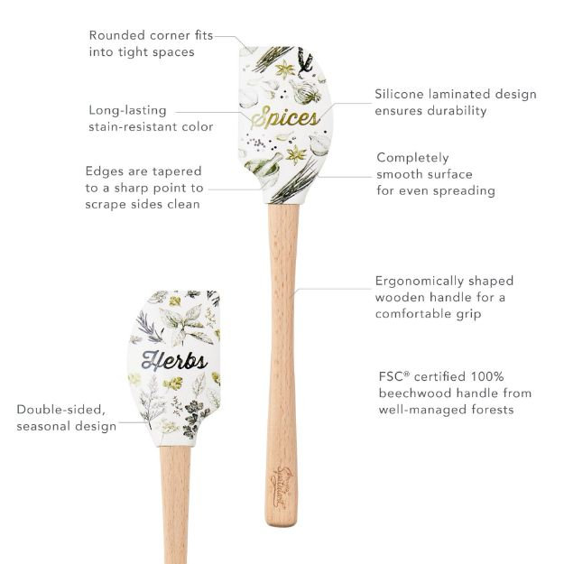 Spatulart® Herbs & Spices Wood Handled Spatula