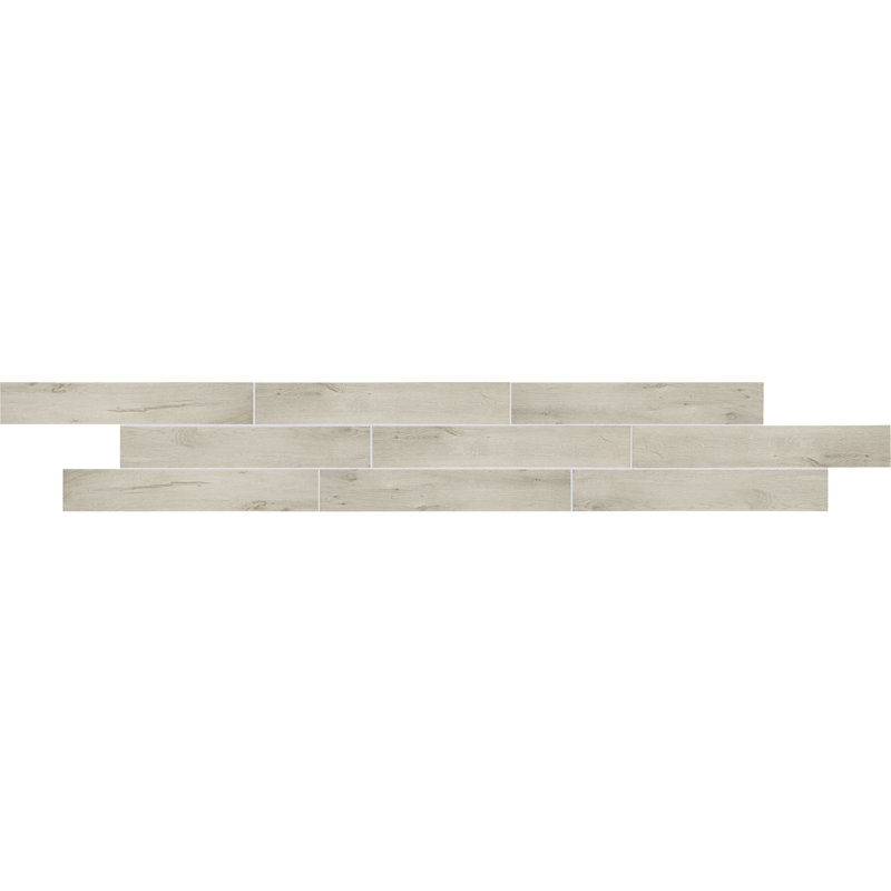 Daltile Sleigh Creek 6 x 36 Glazed Porcelain Wood Look Tile (9 PC Per Carton) (13.05 SQFT Per Carton), Light Gray