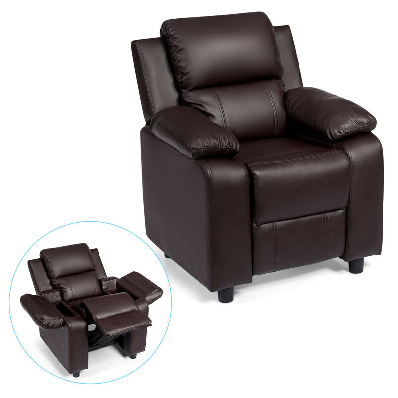 Fauteuil inclinable avec compartiment de rangement Jan, Brun