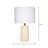 Roman Leather Table Lamp with Linen Shade-134050035