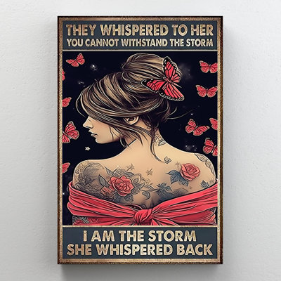 «Woman Butterfly I Am The Storm 1», impression sur toile