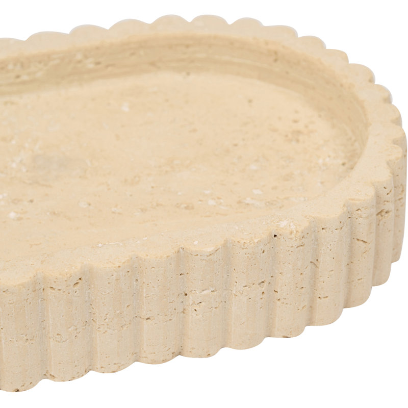 Khloe Decorative Tray, Beige Travertine