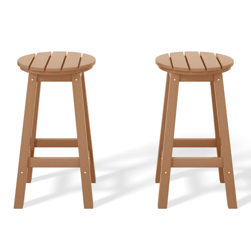 Tabouret de comptoir rond 24 po Laguna, Brun