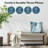 Abstract Marble Design Throw Pillow with Premium Polyester - White and Blue-44319751