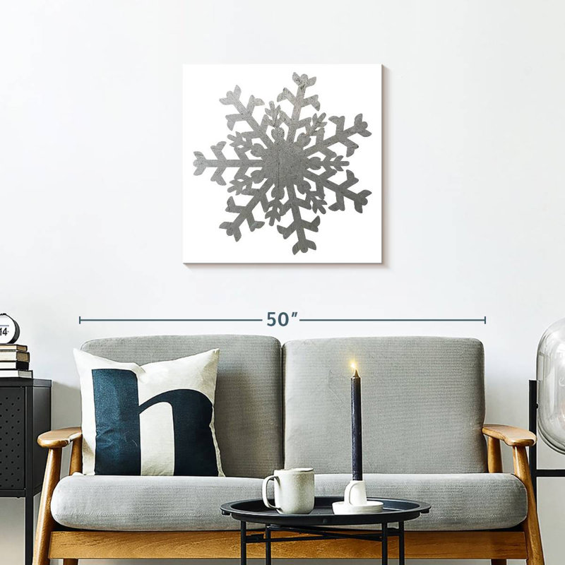 Lelend Silver Snowflakes II, 24" H x 24" W