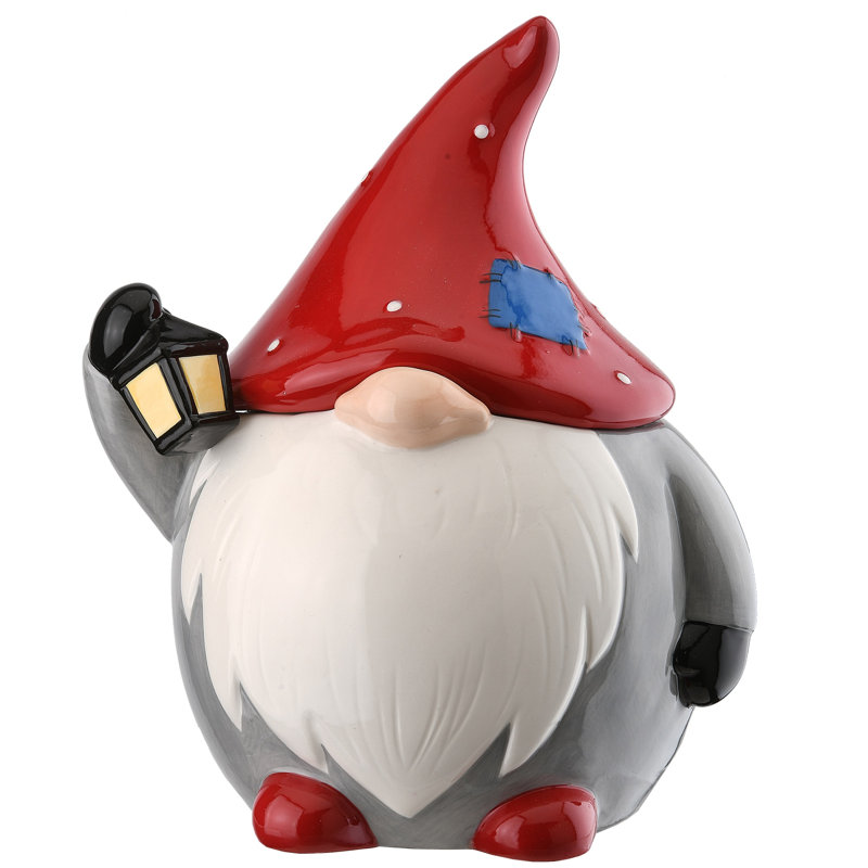 Gnome d'hiver en céramique 8 po