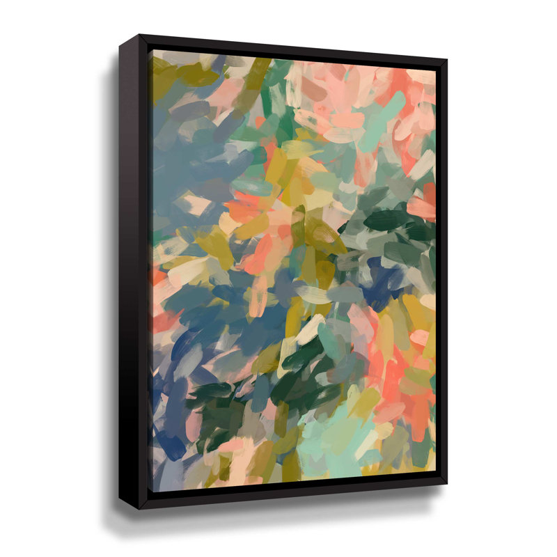 «Colorful Burst Abstraction I» par - Impression sur, H 10 po x l 8 po x P 2 po, Toile avec cadre noir
