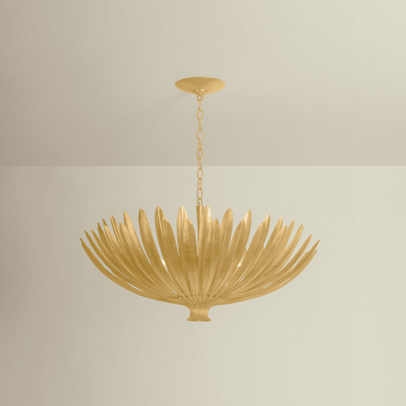 Greendale Floor Lamp, Gold, 18.25" H x 35.5" W x 35.5" D, 8 Lights