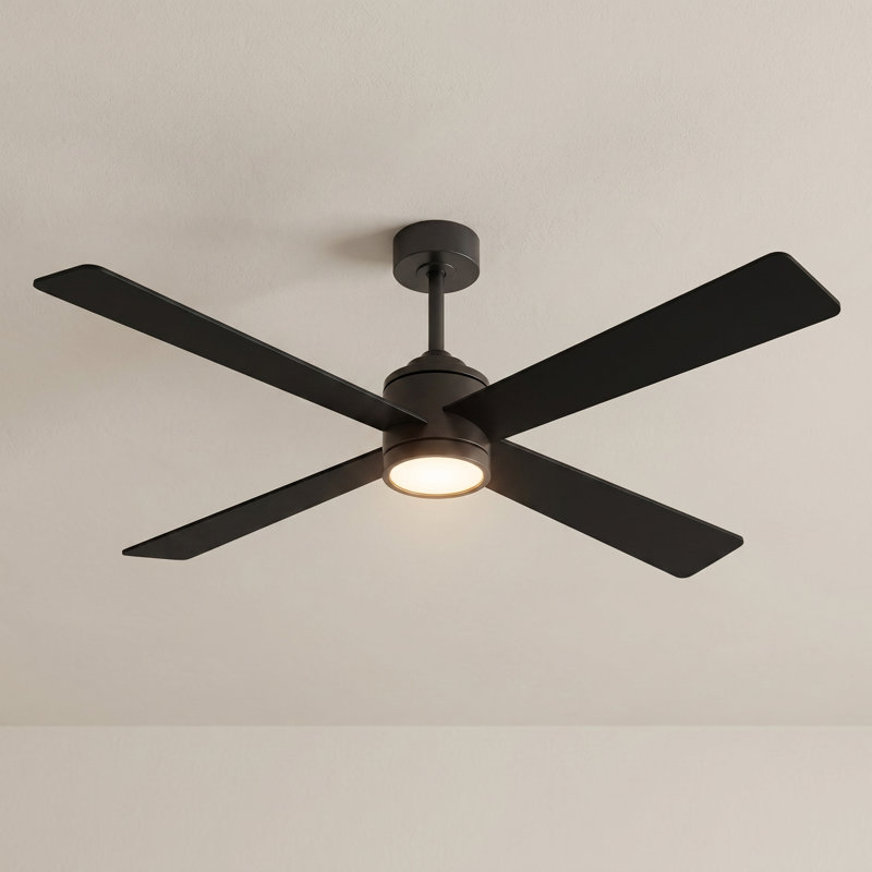 Ventilateur de plafond moderne de 64 po avec lumières et télécommande, contrôle intelligent de l'application, moteur à courant continu réversible, lumière DEL à intensité variable, 3 températures de couleur, pales à double finition noire et noyer pour le salon, la chambre à coucher