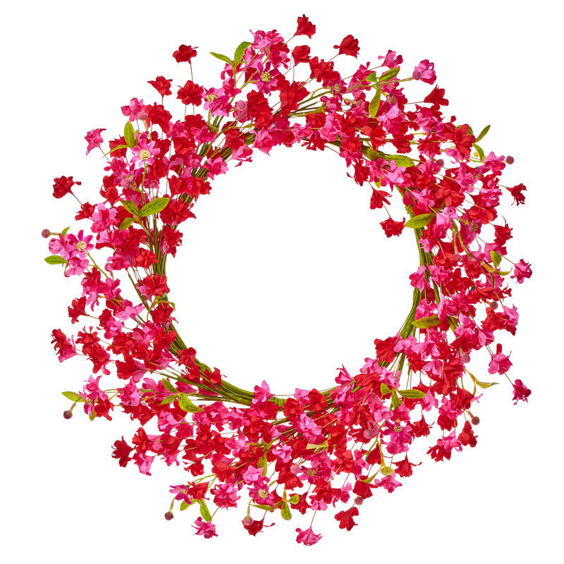 Couronne de fleurs roses 24 po