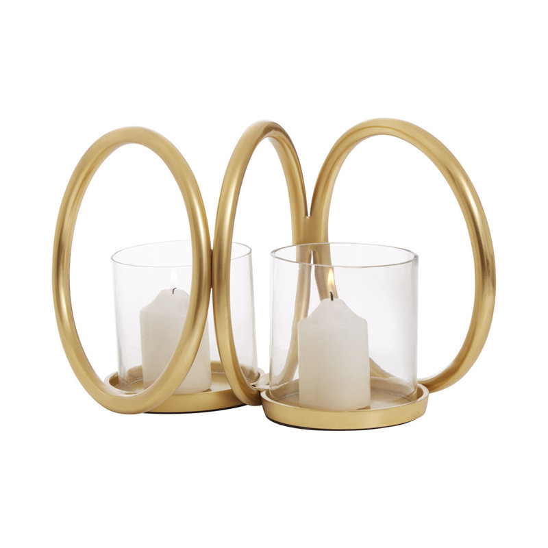 Aura Glass Tabletop Hurricane, 20cm H x 28cm W x 20cm D