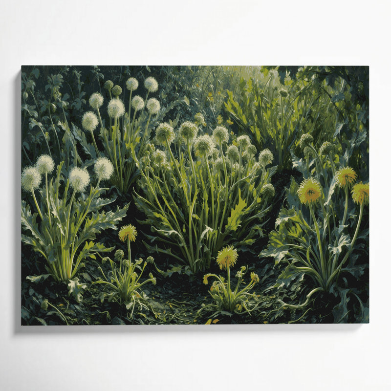 Art mural sur toile vert, légumes, oreilles de chat, H 24 po x l 36 po