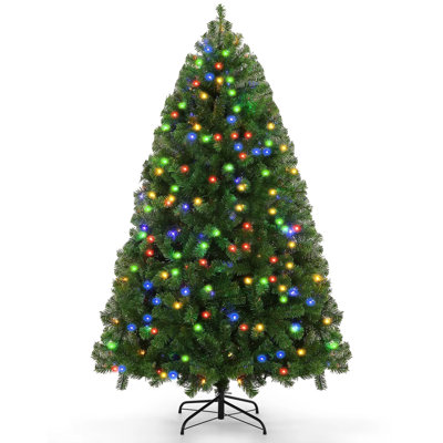 6' Spruce Holiday Christmas Tree with 800 Branch Tips, 300 Lights for Home, Office, Party Decoration Easy Set Up