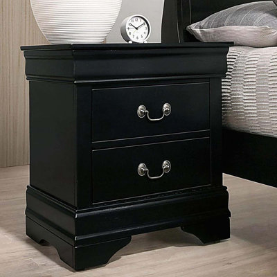 1pc Table de chevet noire Louis Philippe