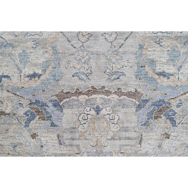 Hand Knotted Wool Oriental Area Rug in Silver/Light Gray/Blue, Rectangle 8' x 10'
