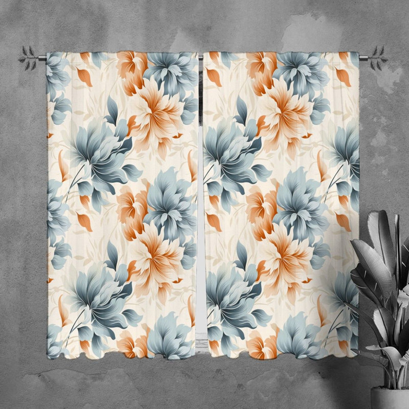 Rideaux à motif floral - 6115, L 40 po x L 82 po