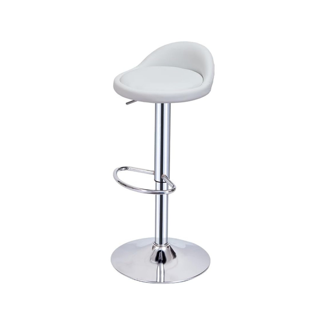 Pair Of Bar Stools, Height Adjustable Breakfast Counter Bar Chairs Synthetic Leather 360° Swivel Kitchen Stool With Chrome Footrest&Comfy Padded For K