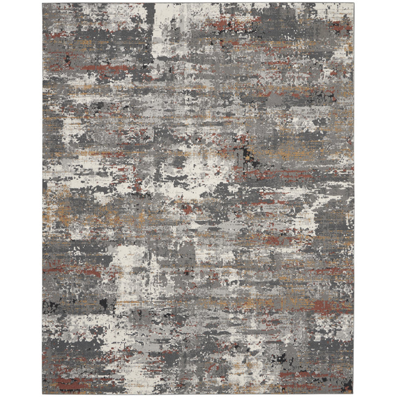 Tapis contemporain gris contemporain, Rectangle 7 pi 10 po x 9 pi 10 po