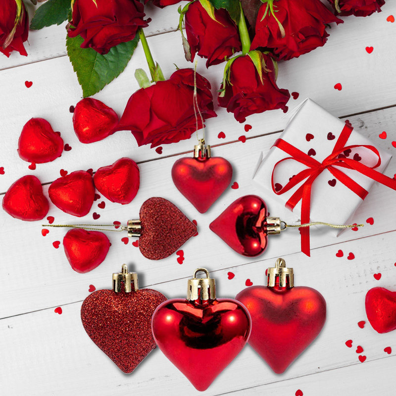 12 pièces décorations pour la Saint-Valentin en forme de cœur, cadeaux romantiques pour la Saint-Valentin