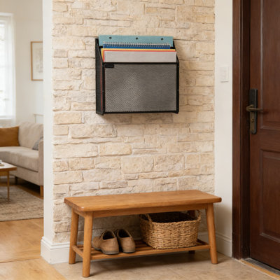 Organisateur de dossiers vertical en métal avec 3 niveaux - rangement de bureau ou mural pour bureau, maison ou cuisine