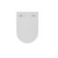 Toilette murale Deervalley DV-1F0379, conception sans rebord, double chasse à haut rendement 1,1 / 1,6 GPF, compatible avec réservoir dissimulé, cuve allongée compacte, céramique blanche, peu encombrante, luminaire de salle de bain moderne