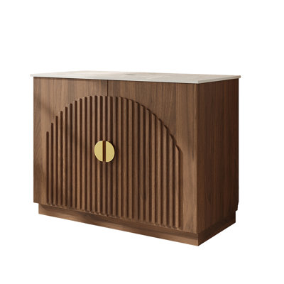 Base de meuble-lavabo 36 po avec comptoir en pierre frittée, tablette réglable et tuyau de drainage inclus, base de meuble-lavabo de salle de bain autoportant