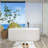 67'' x 29.5'' Freestanding Solid Surface Bathtub in Matte White
