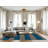 Machine Washable Horizontal Stripes Green Area Rug-1573848045