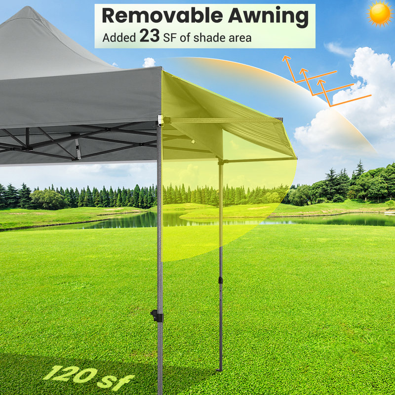 10'x10' Pop Up Canopy with Sidewalls, Gray
