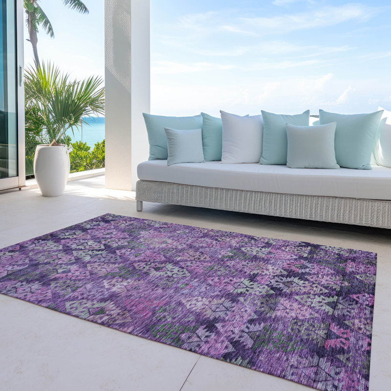 Tapis mauve lavable intérieur / extérieur Helissa , 9 pi x 12 pi