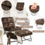Fauteuil de massage en velours avec repose-pieds Trule