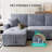 83" Convertible Sectional Sleeper Sofa with Pull Out Couch Bed, 4-in-1 Corduroy Cloud Couch with Storage Chaise and USB Charging, Grey-1148267741