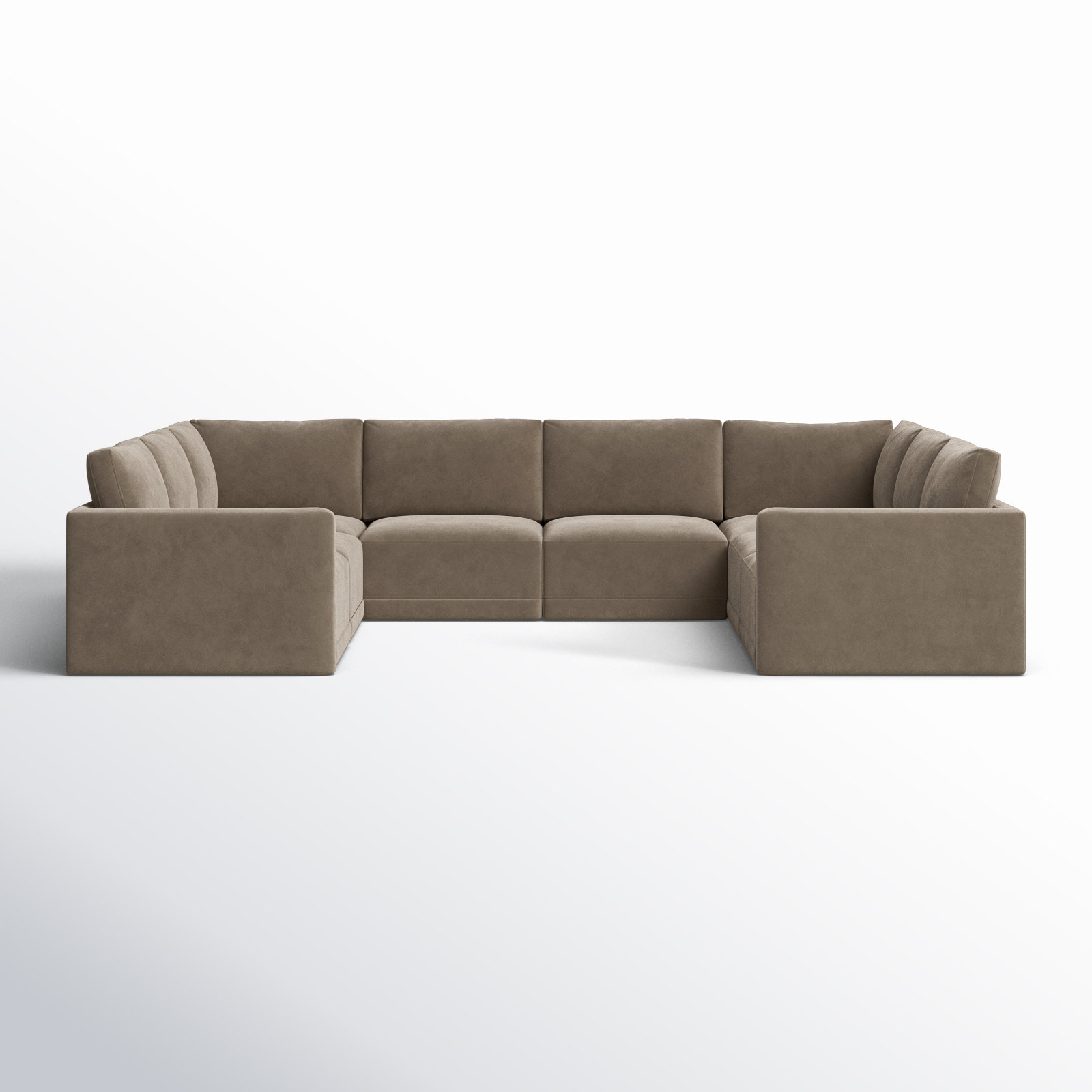 Deirdre Modular Upholstered U-Sectional, Taupe