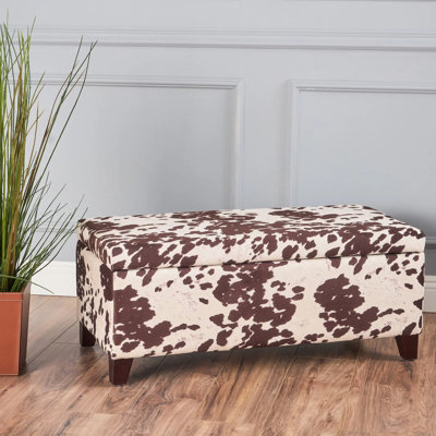Velours brun multi contemporain pour rangement, 39,00 de largeur, 19,00 de profondeur, 16,25 de hauteur, rangement à charnières avec look, l, P, H, couvercle à charnières