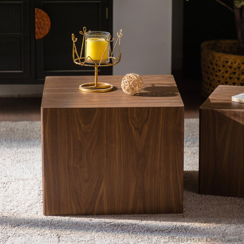 Ensemble de tables basses en MDF imitation bois imitation grain de bois, table d'appoint cubique, ensemble pour petit salon et chambre à coucher, entièrement assemblé