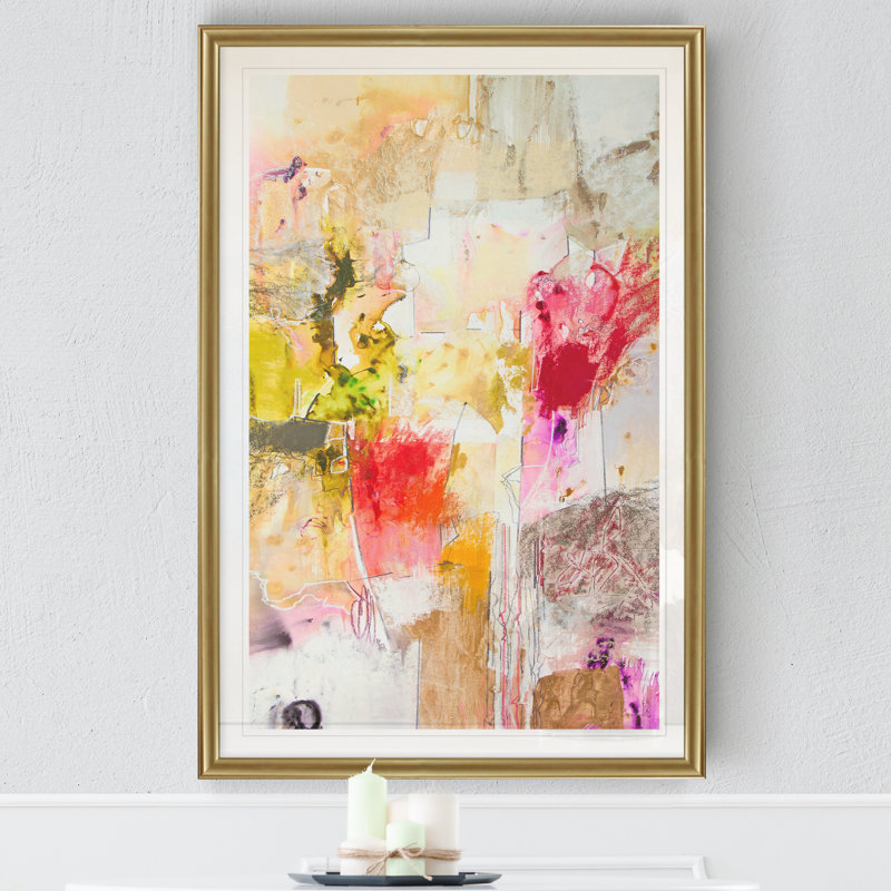 «Vertical Reds I», reproduction sur toile tendue, H 18,5 po x l 24,5 po x P 1,5 po, Or