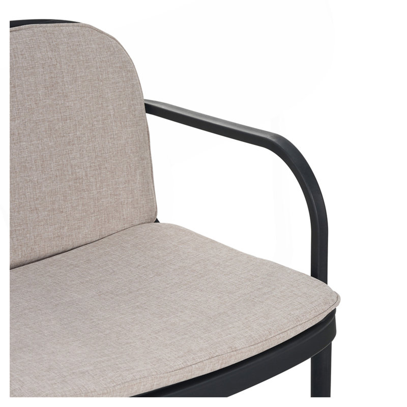 Causeuse de patio avec coussins Kohen, Beige, Noir