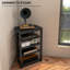 Meuble télé, tablettes de rangement et cadre en acier pour chambre à coucher, noir
