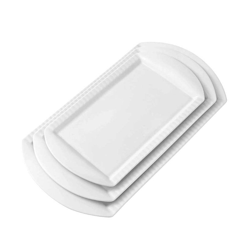 White Serving Platters, 12/14/16", 3-Piece Set