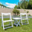 Table pliante Hips et 2 chaises, mobilier d'extérieur blanc rectangulaire pour chaise élégante