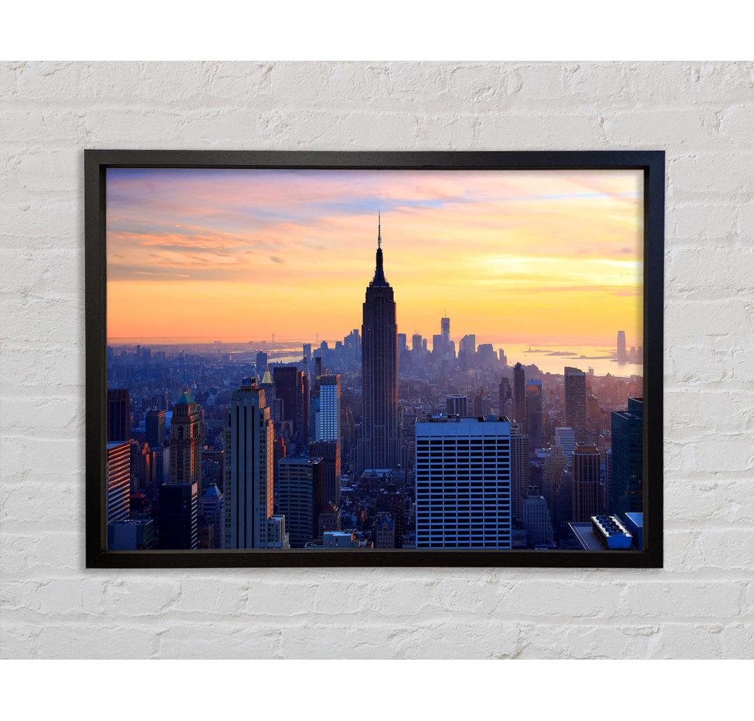 Sonnenuntergang über dem Empire State Building - Einzelner Bilderrahmen Kunstdrucke auf Leinwand